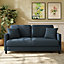 Neche 2 Seater Couch, Teddy Velvet Loveseat Sofa with Extra Deep Seats - Blue Grey