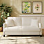 Neche 2 Seater Couch, Teddy Velvet Loveseat Sofa with Extra Deep Seats - Off White