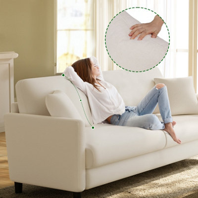 Neche 2 Seater Couch, Teddy Velvet Loveseat Sofa with Extra