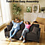 Neche 3 Seater Couch, Teddy Velvet Sleeper Sofa with Extra Deep Seats - Coffee