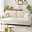 Neche 3 Seater Couch, Teddy Velvet Sleeper Sofa with Extra Deep Seats - Off White