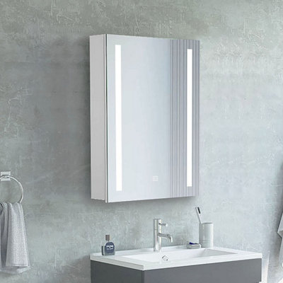 Neche LED Light Bathroom Mirror Cabinet - 50cm x 70cm | DIY at B&Q