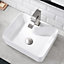 Neche White Rectangle Ceramic Bathroom Vessel Sink - 48.5cm x 37.5cm