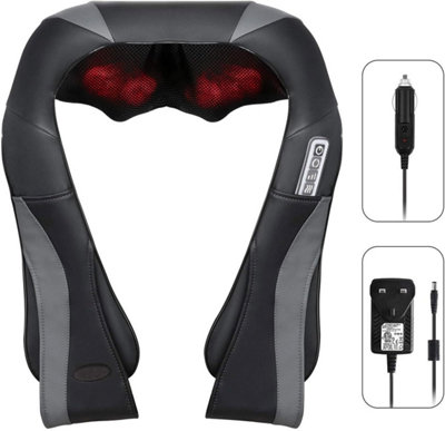 Neck & Shoulder Massager with Heat Shiatsu Electric 3D Kneading for Deep Tissue Pain Relief, Relaxation for Home, Office & Car Use