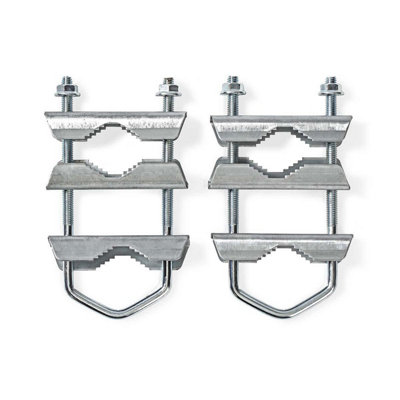 Nedis 2 Pack Steel Satellite Aerial Mast Clamp for 40 - 60mm Diameter