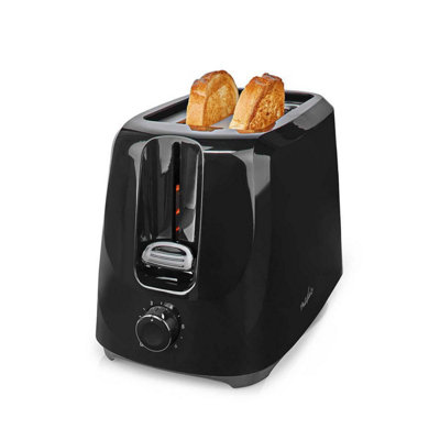 Nedis 2 Slice Bread Toaster 6 Browning Levels 700W Wide Slots