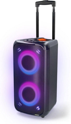 NEDIS 240W Bluetooth Party Speaker LED Bass Wheels Mic Karaoke AUX USB 5hr