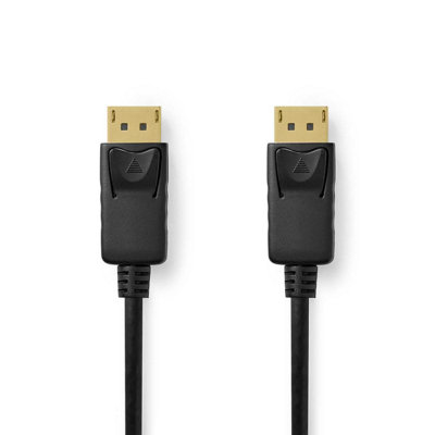 NEDIS 2m DisplayPort Male to Male Lead Cable, 4K 60Hz, Black, DP to DP