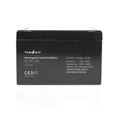 Nedis 6v Volt 7.2Ah 7200mAh Sealed Rechargeable Lead Acid Battery Burglar Alarm