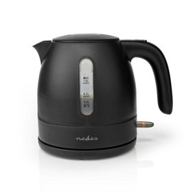 Nedis Compact Electric Kettle 1L Black with Quick Boil & Removable Filter