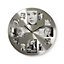Nedis Family & Friends 40cm Photo Frame Wall Clock - 12 Multi Pictures Personalise