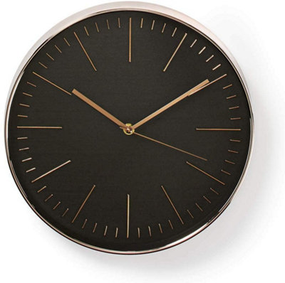 Orologio da parete moderno a rilievo con quadrante nero 30 cm O91