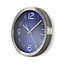 Nedis Retro Style Circular Wall Clock 30cm Blue & Stainless Steel