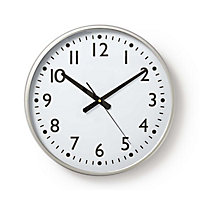 Nedis School Style Quartz Wall Clock 38cm Easy To Read Numbers White