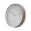 Nedis Stylish 30cm Circular Wall Clock with Quartz Movement Easy To Read Numbers - Rose Gold & White