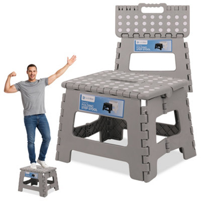 Neel Blue 11 Inch Folding Step Stool, Portable Anti-Slip Plastic Stool ...