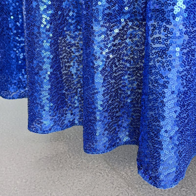 Neel Blue 70" x 70" Square Sequin Tablecloth, Royal Blue