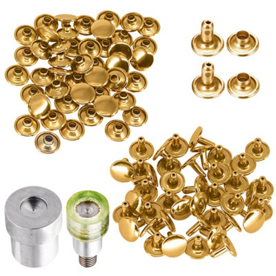 Neel Blue 8mm 100pcs Double Cap Rivets & Die Set, Gold