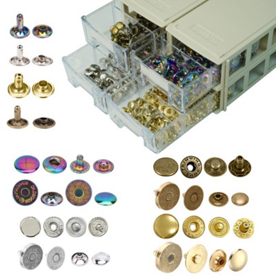 Neel Blue 8mm Tubular Rivets, 15mm S Spring Press Studs, 14mm Magnetic ...