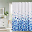 Neel Blue Blue Circle Polyester Printed Shower Curtain Bathroom Curtain With 12 Curtain Hook