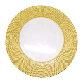 Neel Blue Charger Plates for Table Decoration - Checkered Gold