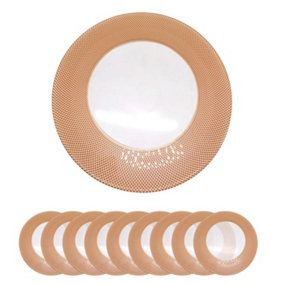 Neel Blue Charger Plates for Table Decoration - Checkered Rose Gold - Pack of 12