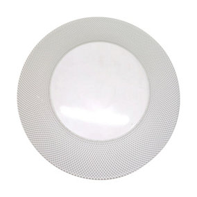 Neel Blue Charger Plates for Table Decoration - Checkered Silver
