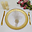 Neel Blue Charger Plates for Table Decoration - Clear Glass with Gold Trim