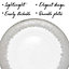 Neel Blue Charger Plates for Table Decoration - Clear Glass with Silver Trim - Pack of 6