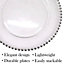 Neel Blue Charger Plates for Table Decoration - Clear with Silver Beads - Pack of 12