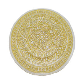 Neel Blue Charger Plates for Table Decoration - Mandala Flower Gold