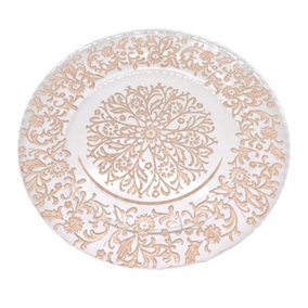 Neel Blue Charger Plates for Table Decoration - Royal Rose Gold Design