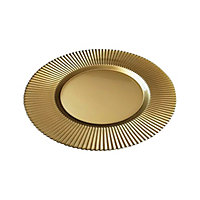 Neel Blue Charger Plates for Table Decoration - Shiny Gold
