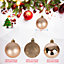 Neel Blue Christmas Baubles for Xmas Tree Decoration with Strings - Champagne - 6cm - Pack of 6