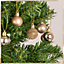Neel Blue Christmas Baubles for Xmas Tree Decoration with Strings - Pale Pink - 6cm - Pack of 6