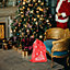 Neel Blue Christmas Snowflakes Red Felt Sack - 60cm x 50cm