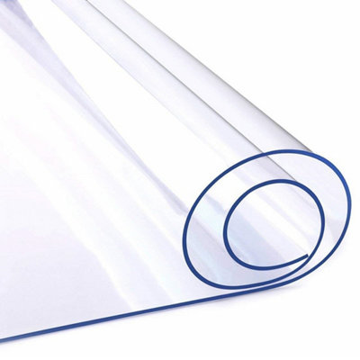 Neel Blue Clear Plastic Table Cover, Acrylic Transparent Table Protector, 90cm x 140cm
