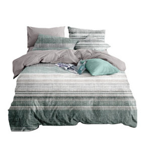Neel Blue Double Printed Duvet Cover & 2 Matching Pillow Cases - Green