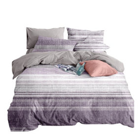 Neel Blue Double Printed Duvet Cover & 2 Matching Pillow Cases - Purple