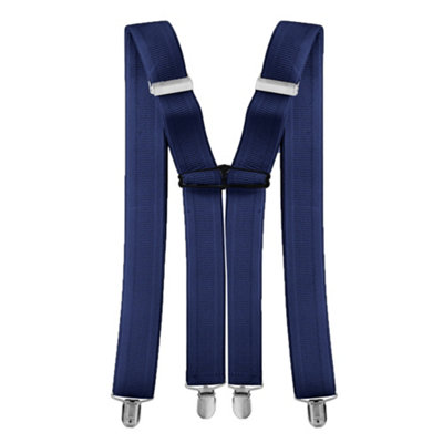 Neel Blue Fully Adjustable and Elasticated Suspender Braces, Navy Blue — free download