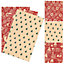 Neel Blue Gift Wrapping Paper, 9 Sheets, 3 Different Xmas Theme Designs - 100gsm Kraft Paper, 70x50cm