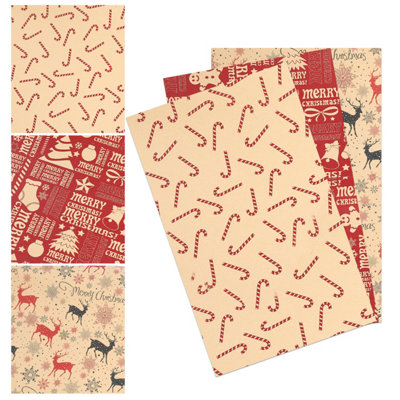 ZOPPER Christmas Wrapping Paper - 16 Sheets, 70x50cm, 8 Festive Designs, Recycled Paper