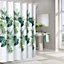 Neel Blue Green Flower Design Polyester Shower Curtain Mould & Mildew Resistant With 12 Curtain Hook  180cm x 200cm