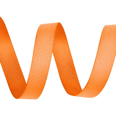 Neel Blue Grosgrain Ribbon, Tangerine Orange  - 10mm x 10 Metres