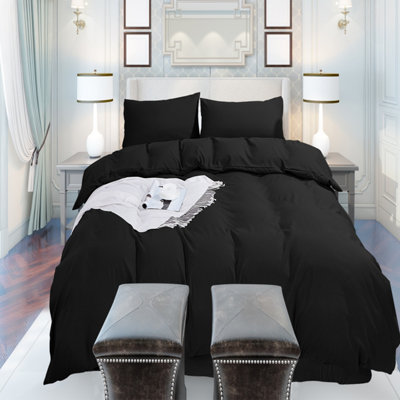 Neel Blue King Size Duvet Cover & 2 Matching Pillow Cases - Black