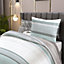 Neel Blue King Size Printed Duvet Cover & 2 Matching Pillow Cases - Blue & Grey