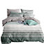 Neel Blue King Size Printed Duvet Cover & 2 Matching Pillow Cases - Green & Grey