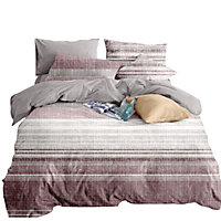 Neel Blue King Size Printed Duvet Cover & 2 Matching Pillow Cases - Pink