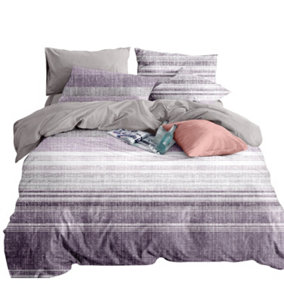 Neel Blue King Size Printed Duvet Cover & 2 Matching Pillow Cases - Purple
