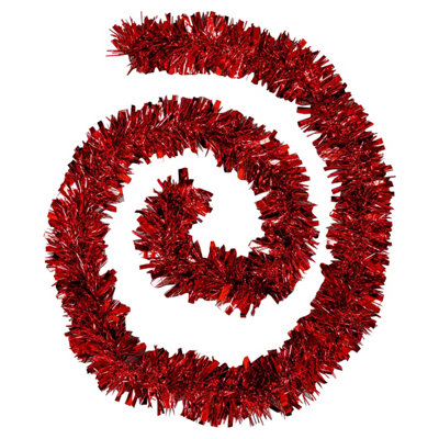 Neel Blue Luxury Christmas Tinsel - Red - 1.8m